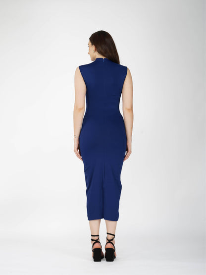 Blue Collared Yoke Dress - Zephyr Dress (Navy)