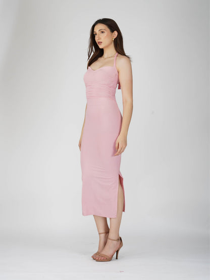 Pink Sweetheart Neckline Dress - Ray Dress (Flamingo)