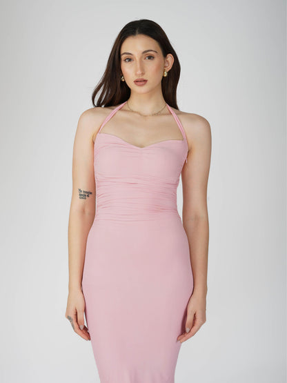 Pink Sweetheart Neckline Dress - Ray Dress (Flamingo)
