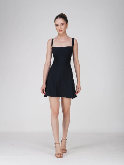 Black Square Neck Dress - Shade Dress (Onyx)