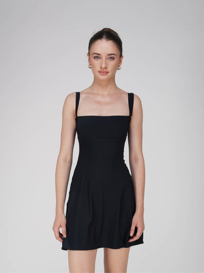 Black Square Neck Dress - Shade Dress (Onyx)