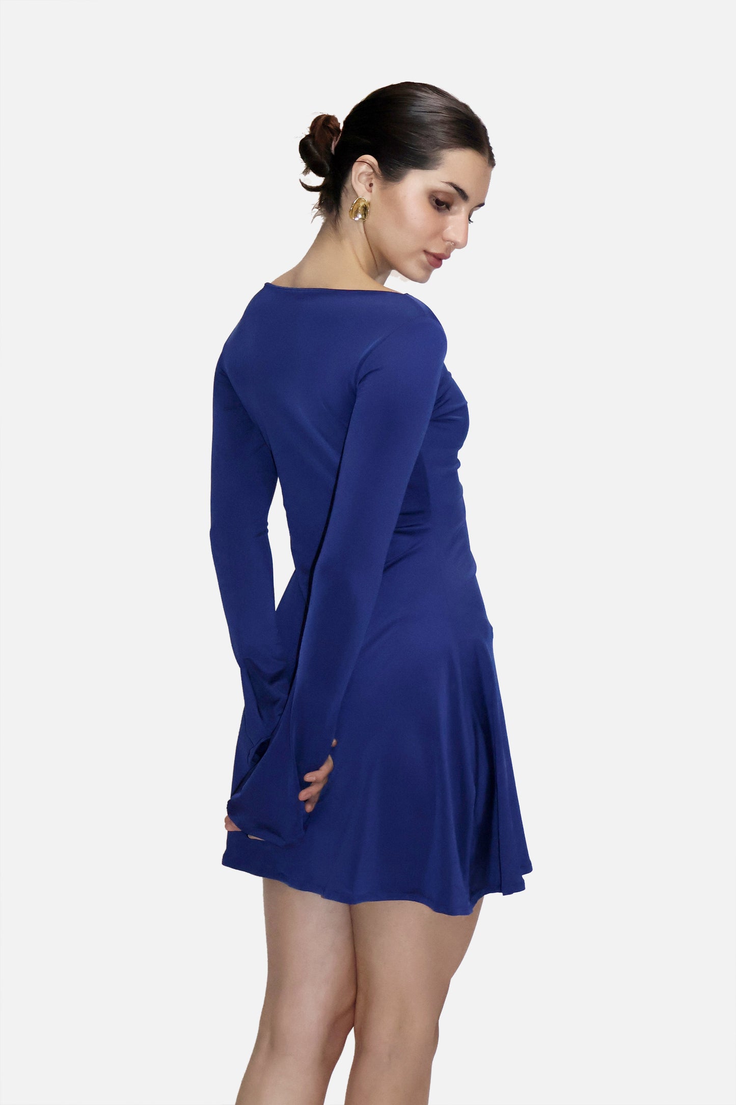 Blue  Short Flare Dress - Blair Dress (Navy)