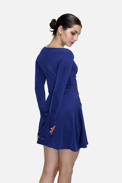 Blue  Short Flare Dress - Blair Dress (Navy)