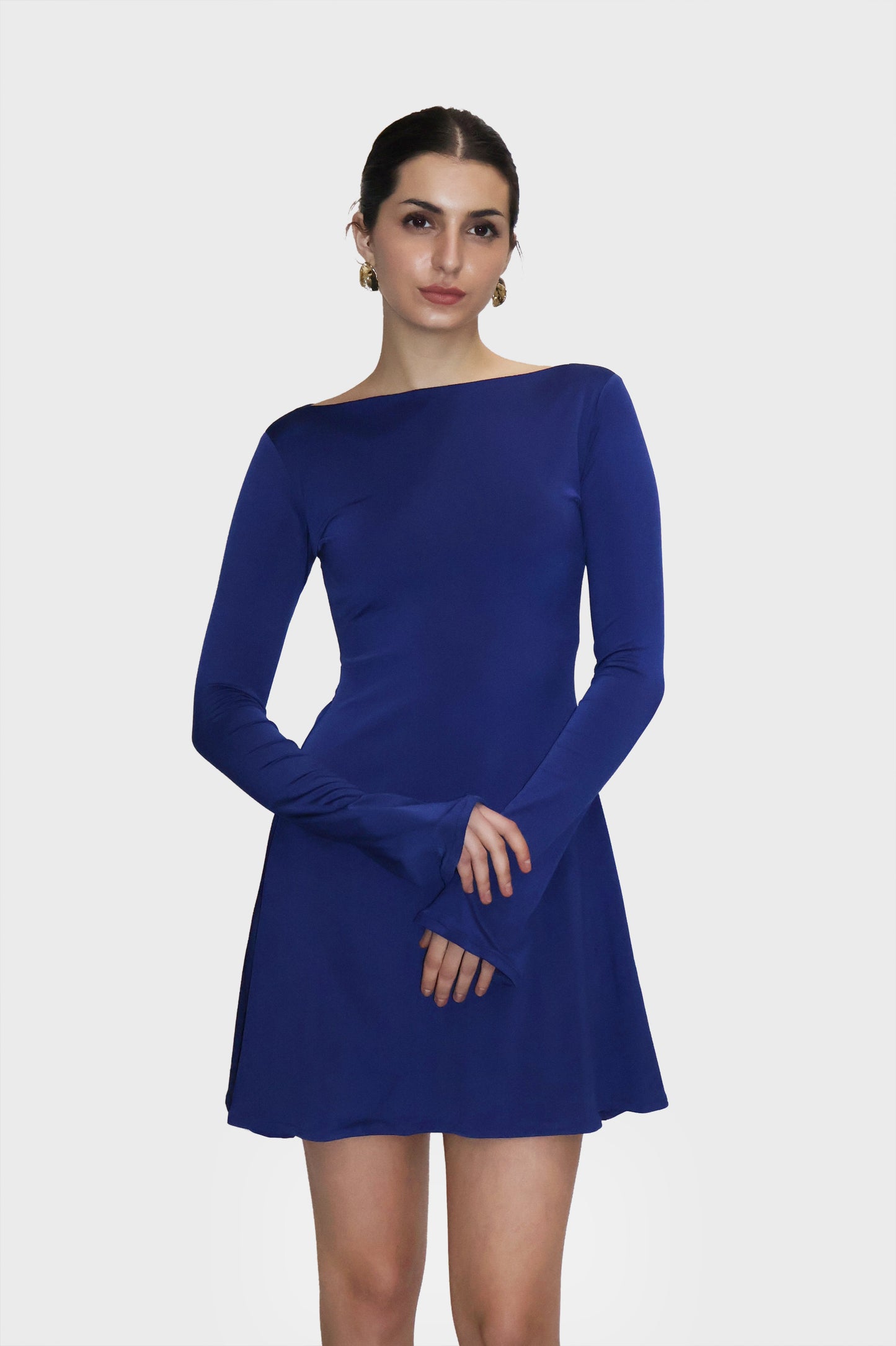 Blue  Short Flare Dress - Blair Dress (Navy)