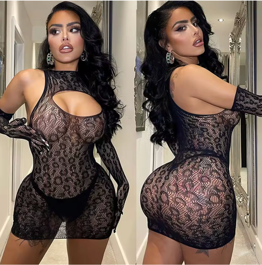 Black sheer dress