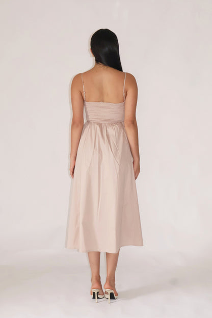 Sand Strappy Flare Dress – ZIA