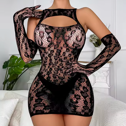 Black sheer dress
